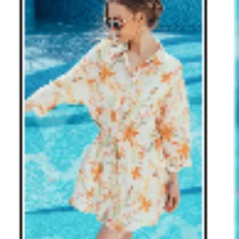 Aisha Leafy Shirt Collar Dress M NEW